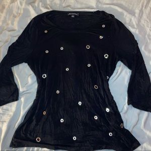 Black Sweater with Rhinestone Dimonte detailing